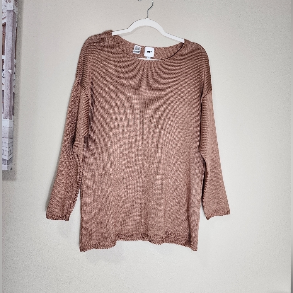 DKNY oversized knitted gold sweater size S